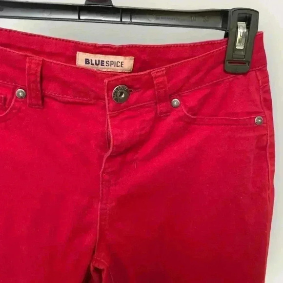 Blue Spice Women's Juniors Size 3 Straight Leg Skinny Red Jeans - Picture 4 of 12